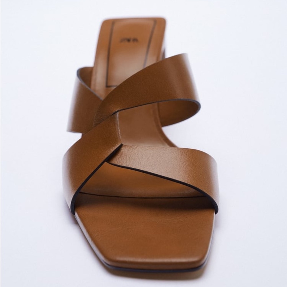 Brown zara block heel